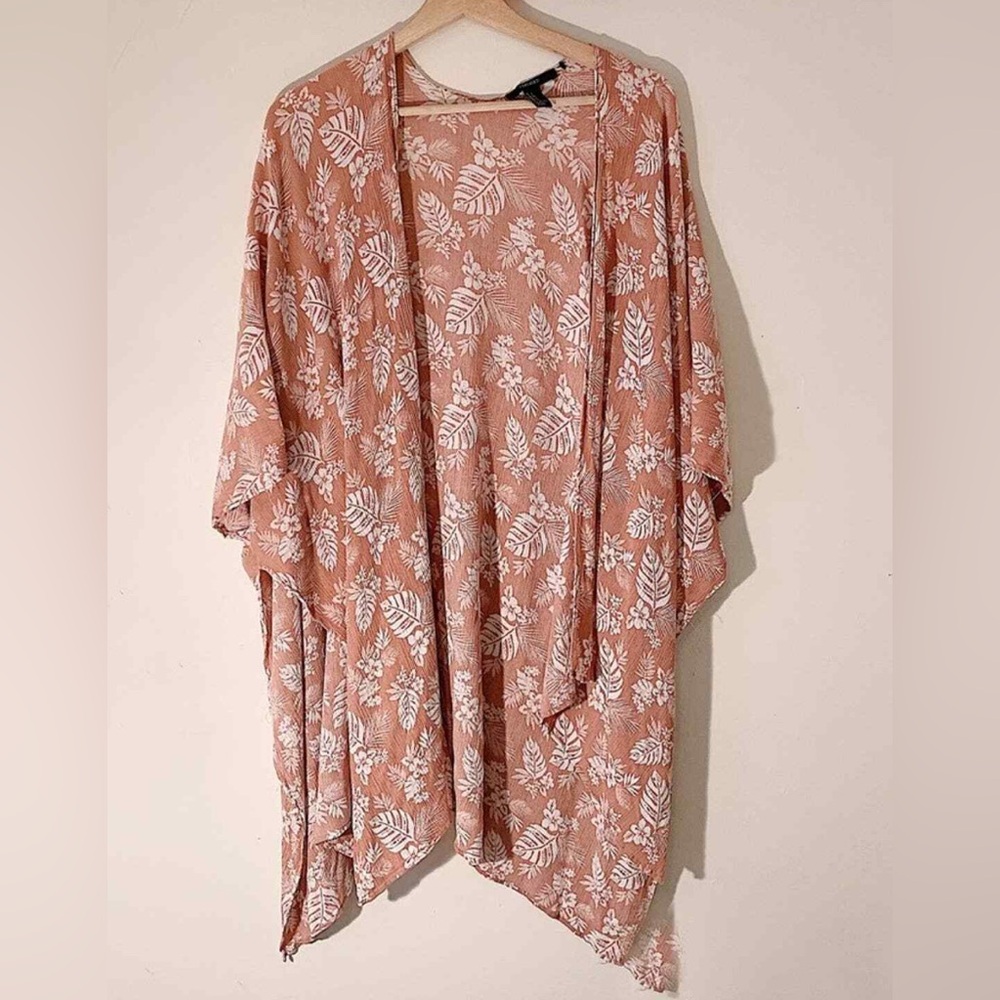 Forever 21 Peach Floral Cardigan